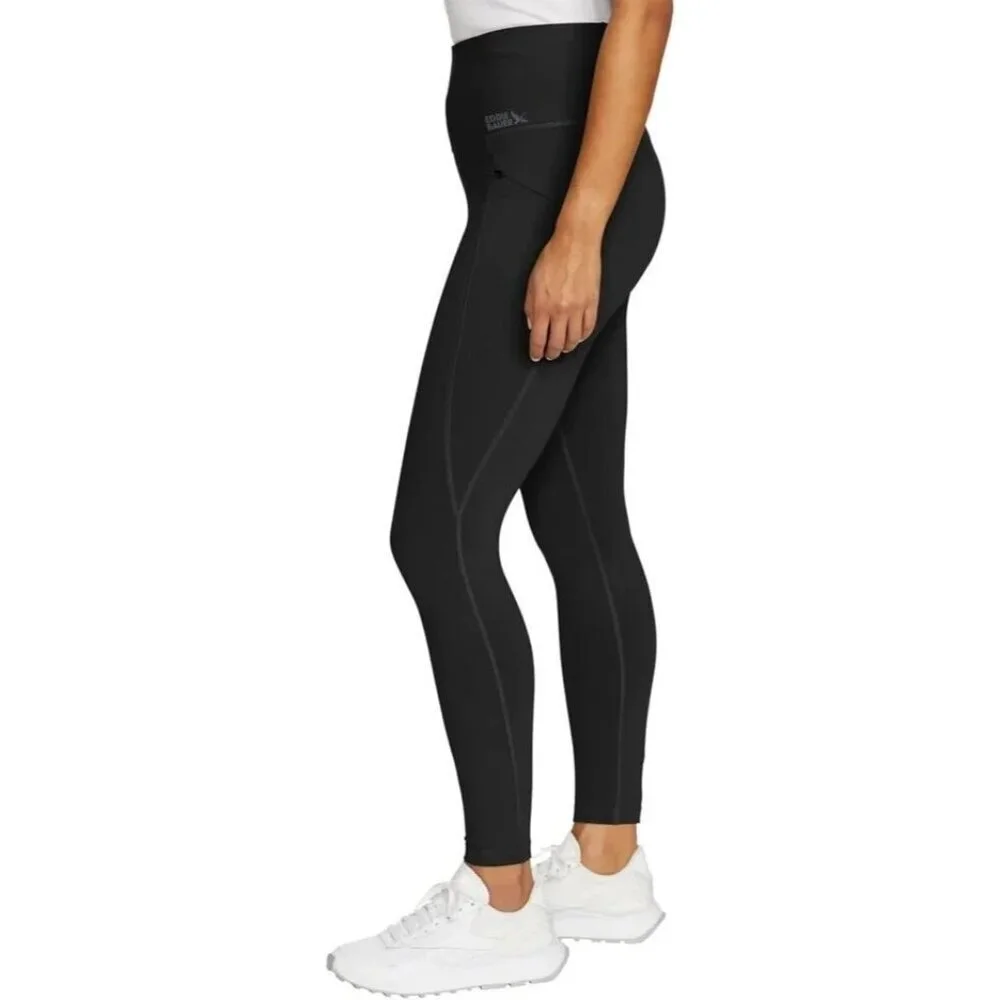 NWOT Eddie Bauer Women's S High-Waisted Black Leggings Side Zip Pockets - Picture 3 of 9